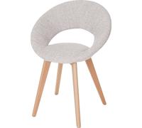 Chaise De Salle À Manger Palermo Iii, Fauteuil, Design Rétro Des Années 50 Tissu, Crème/Gris Beige