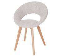 Chaise de salle à manger Palermo III, fauteuil, design rétro des années 50 tissu, crème/gris