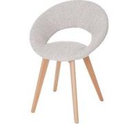 Chaise de salle à manger Palermo III tissu crème gris Beige G