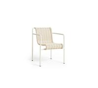 Chaise de Salle à Manger Palissade Cord avec Accoudoirs, Blanc Crème