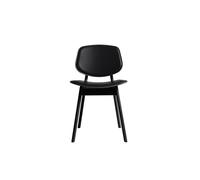 Chaise de Salle à Manger Pandora de La Collection Ro, Tapissée en Chêne Laqué Noir et Cuir Noir