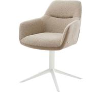 Chaise-pivotante Pejo-Flex tissu mixte couleur boue pied de chaise 4 branches blanc pivotement sur 360° fonction bascule ressorts ensachés