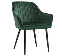 Chaise De Salle À Manger, Pieds En Métal, Revêtement En Velours, Charge 120 Kg, Vert Vert