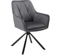 Chaise de Salle à Manger Pivotante, Chaise de Cuisine Scandinave, Fauteuil Ergonomique en Velours, Gris foncé E0AG0100-1