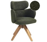 Beliani Chaise de Salle à Manger Pivotante Bouclé Vert Foncé Dossier Incurvé Style Scandinave