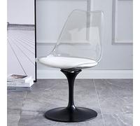 Chaise de salle à manger pivotante en acrylique avec coussin doux - Design sans accoudoirs pour plus de confort et d'élégance dans la cuisine, le salon, la chambre à coucher