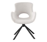 Chaise de salle à manger pivotante en tissu blanc House Nordic