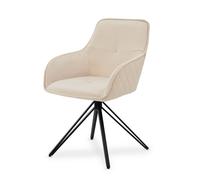 Chaise de salle à manger pivotante en velours Clyde Beige