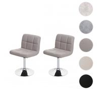 lot de 2 chaises de salle à manger Chaise pivotante Chaise Kavala similicuir chrome ~ taupe-gris
