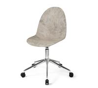 Chaise de Salle à Manger Pivotante Mater Eternity avec Roulettes Déchets de Bois Gris/Acier