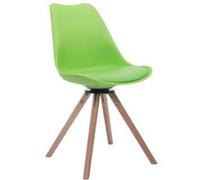 Chaise de salle à manger pivotante Troyes Similicuir pieds en forme ronde , Vert/Nature