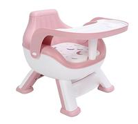 Chaise de salle à manger pour bébé, Support stable, Plateau double couche, Coussin de tuyauterie, Chaise d'alimentation pour sol bébé, forte capacité portante pour l'intérieur (jaune)