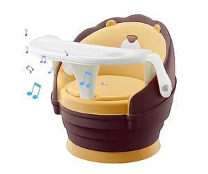 Chaise de salle à manger pour tout-petits, chaise de table pivotante pour tout-petits, avec plateau amovible, motif lions, rotation à 360°, voix mignonne, chaise de salle à manger pour enfant Yusheng