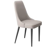 Chaise de salle à manger rembourrée en polyuréthane avec dossier haut, design moderne, pieds en métal noir, hauteur d'assise 47 cm, supporte 150 kg, idéale pour salle à manger et salon