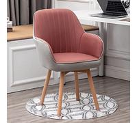 Chaise de salle à manger rembourrée en velours du milieu du siècle - Chaise pivotante en bois pour bureau ou coiffeuse moderne - Design élégant sans roulettes, parfait pour la décoration de la maison