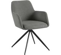 Chaise de Salle à Manger Rembourrée Pivotante Olema de CLP, Grise, en Velours Côtelé, avec Mécanisme de Pivotement 180°, Stable et Protégée des Sols