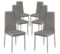 Chaise de salle à manger ROKA - Lot de 6 - Tissu - Noir - 98*40*39 cm