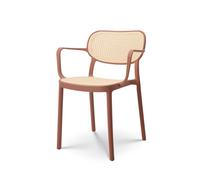 Chaise de salle à manger rouille style vintage avec accoudoirs