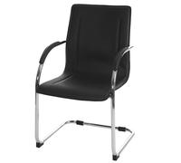 Chaise de salle à manger Samara, chaise cantilever, chaise de cuisine avec dossier, PVC acier noir