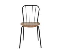 Chaise de Salle à Manger Same Noir avec Assise en Noyer