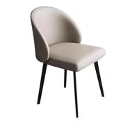 Chaise de salle à manger sans accoudoirs à dossier haut en similicuir avec assise rembourrée douce pour cuisine et salon avec pieds en métal robuste Gris Parfait pour la maison, le bureau et les