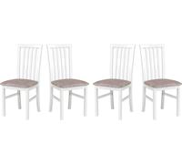 Chaise de salle à manger - Set 4x Milano 1, blanc, dora 22