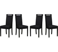 Chaise de salle à manger - Set 4x Roma 5, noir, neve 100