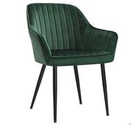 Chaise de salle à manger - SONGMICS - 62,5 x 60 x 85 cm - Pieds en métal - Revêtement en velours - Vert