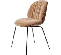 Chaise de Salle à Manger Souple Beetle, Chrome Noir, Noyer Américain, Daim Spécial Belsuede, Dedar 132