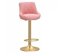 Chaise de Salle à Manger tabourets de Bar | Tabouret de Bistro pivotant, chaises de Bar, Tabouret Haut avec Pieds et Repose-Pieds en métal doré pour îlot de Cuisine, Vert, 65～80cm