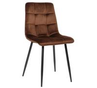 Chaise de Salle à Manger Tilde en Velours - CLP - Vintage - Marron