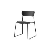 Chaise de Salle à Manger &Tradition Pavilion AV51 en Chêne Laqué Noir/ Noir