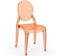 Chaise de Salle à Manger Transparente - Style Victoria Ghost Orange