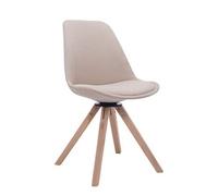 Chaise de salle à manger Troyes Pivotante en Tissu Piètement Carré , Crème/Nature