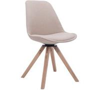 Chaise de salle à manger Troyes Pivotante en Tissu Piètement Carré , Crème/Nature G