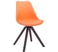 Chaise de salle à manger Troyes Pivotante Piétement en Forme Carrée , Orange/Noyer G