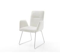 Chaise-de-salle-à-manger Vinja-Flex bou oux beige pied trapèze acier inoxydable