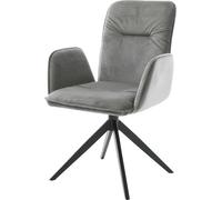 Chaise-pivotante Vinja-Flex velours gris pied croisé large noir pivotement sur 360° fonction bascule