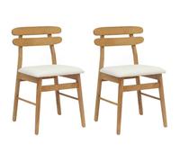 vidaXL Chaise de salle à manger 2 pcs Naturel et clair