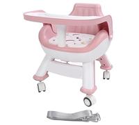 Chaise de salle à manger Vomeko Baby Squeak, Chaise bébé Cartoon Feed Squeak, Chaise d'alimentation multifonction pour nouveau-né (Rosa)