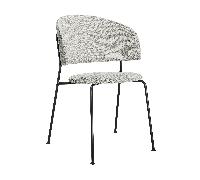Chaise de salle à manger Wagner cadre rembourré noir WxHxD 59x84x60cm