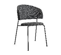 Chaise de salle à manger Wagner cadre rembourré noir WxHxD 59x84x60cm
