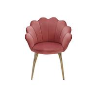 Chaise de salle à manger - WOHNLING - Tulipe - Velours rose - Design scandinave - Pieds dorés