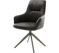 Chaise-de-salle-à-manger Zelia-Flex avec accoudoirs pied croisé large