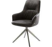 Chaise-de-salle-à-manger Zelia-Flex avec accoudoirs pied croisé large