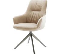 Chaise-de-salle-à-manger Zelia-Flex avec accoudoirs pied croisé large