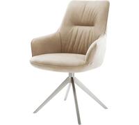 Chaise-de-salle-à-manger Zelia-Flex avec accoudoirs pied croisé large acier