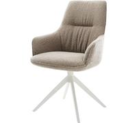 Chaise-de-salle-à-manger Zelia-Flex avec accoudoirs pied croisé large blanc