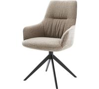 Chaise-de-salle-à-manger Zelia-Flex avec accoudoirs pied croisé large noir