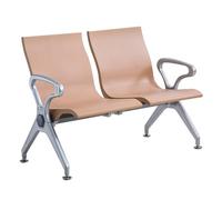 Chaise de Salle D'attente 2 Places, Chaises de Réception, Banc de Bureau, Banc d'accueil en Similicuir, pour Bureau, Banque, Hôpital, École, Salon de Coiffure, Aéroport(Beige)
